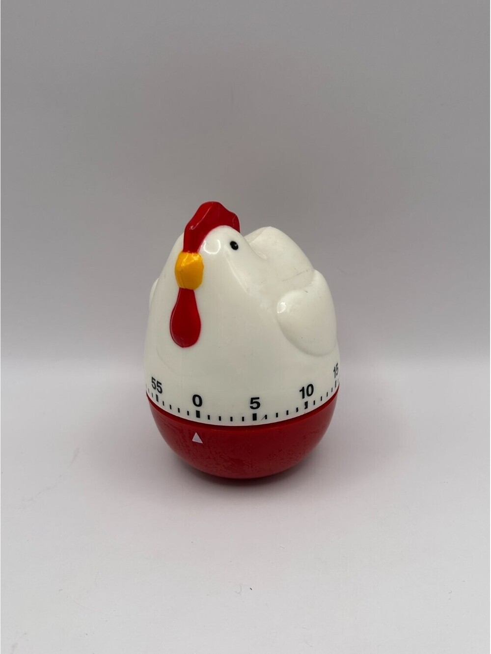 Novelty Chicken Kitchen Timer 60 Minute Mechanical Wind Up Hen Rooster White Red